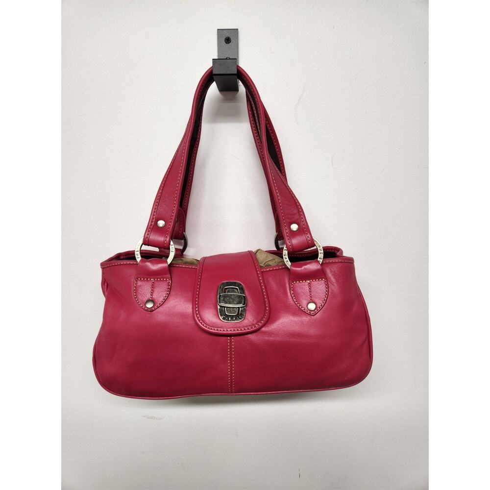 The Sak Y2K Women's Hot Pink Leather Shoulder Bag, Gunmetal Hardware